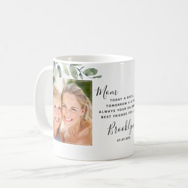 Mug Eucalyptus Mère de la mariée Mariage cadeau (Devant gauche)