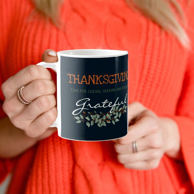 Mug Eucalyptus moderne se sentant Gratuit Thanksgiving (Créateur téléchargé)