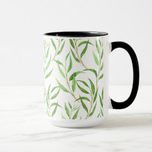 Mug Eucalyptus motif aquarelle sur blanc