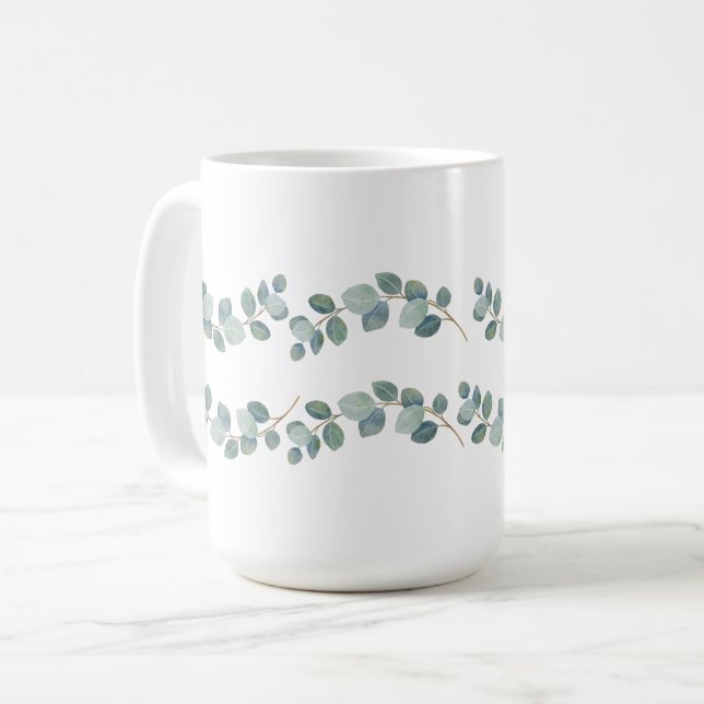Mug Eucalyptus Motif vert (Devant gauche)