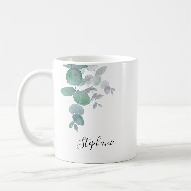 Mug Eucalyptus personnalisé verdure  (Gauche)
