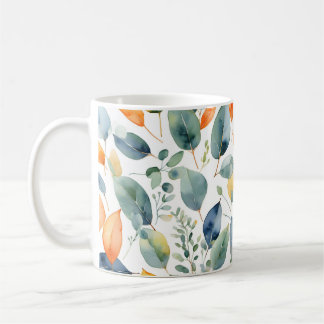 Mug Eucalyptus Plante Vert Orange 350 Aquarelle