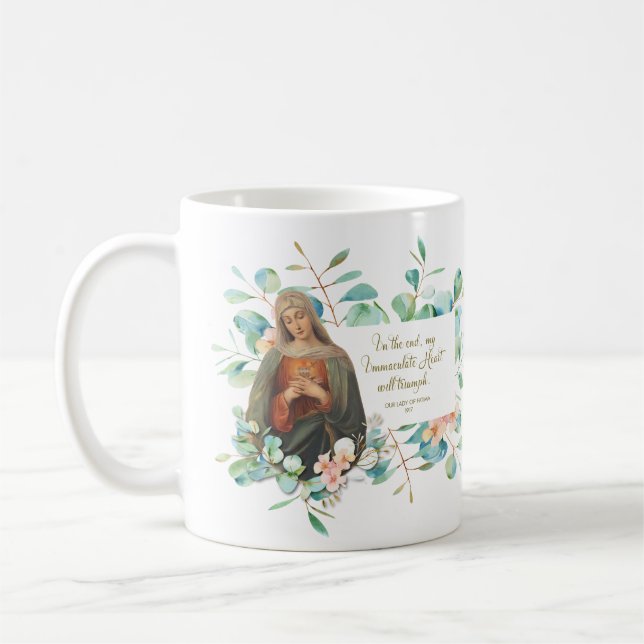 Mug Eucalyptus Religieux Immaculé Coeur Marie (Gauche)
