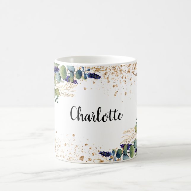 Mug Eucalyptus verdure or parties scintillant nom scri (Centre)