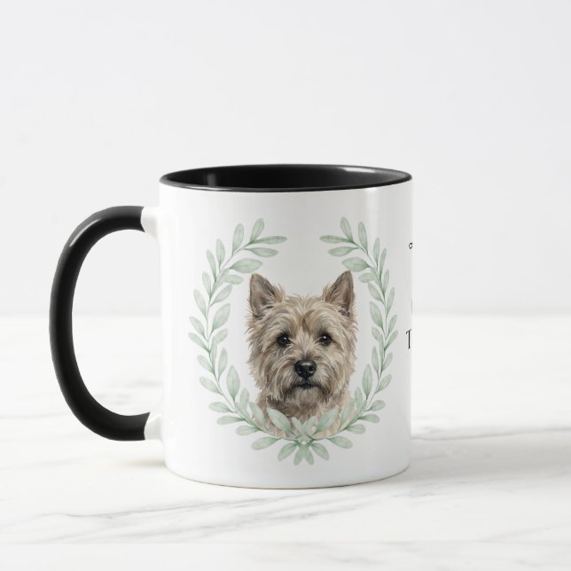 Mug Eucalyptus Wreath Cairn Terrier Dog Monogram (Gauche)