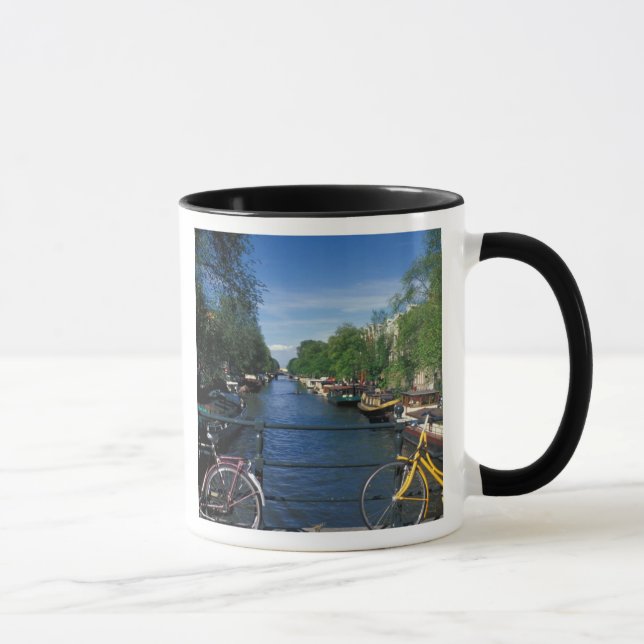 Mug Europe, Hollande, Amsterdam, vélo jaune et (Droite)