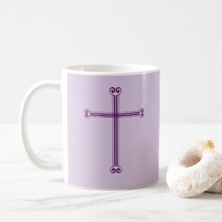 Mug Évangile de Jean 3:16 Grande Croix Violette Simple
