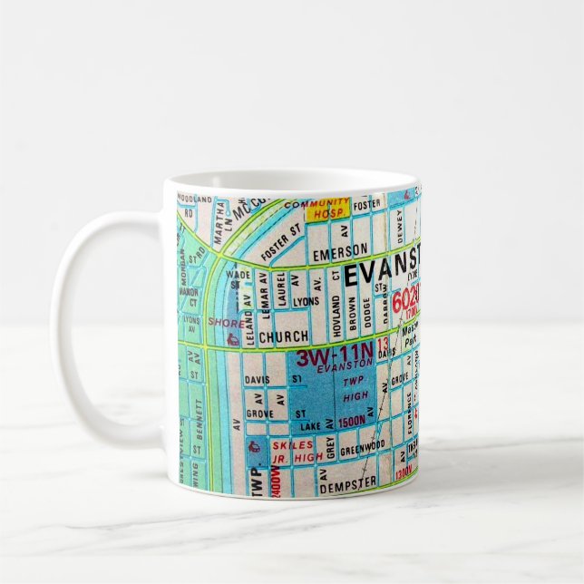 Mug EVANSTON, carte de cru de l'IL (Gauche)