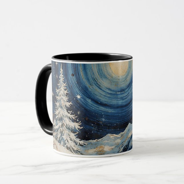 Mug Évasion de Noël hivernal vintage (Devant gauche)