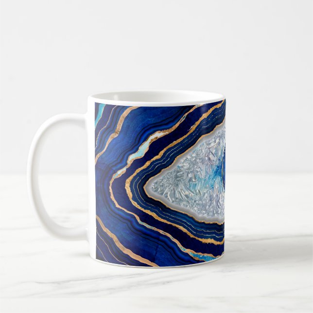 Mug Evil Bleu Agate Géode Ditital Art (Gauche)