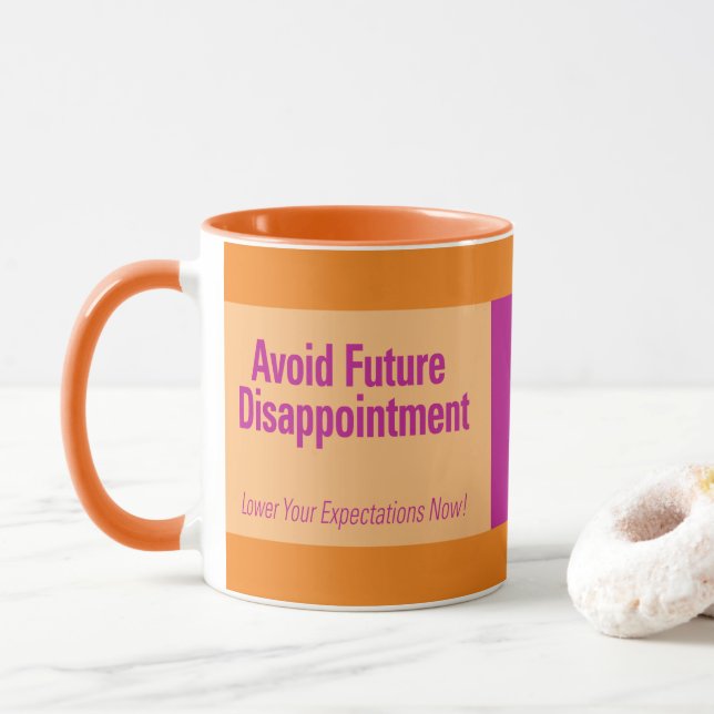 Mug Éviter la future déception Orange Combo (Avec donut)