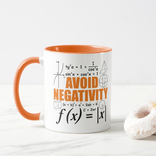 Mug Éviter la Négativité Enseignement Typographie Prof (Avec donut)