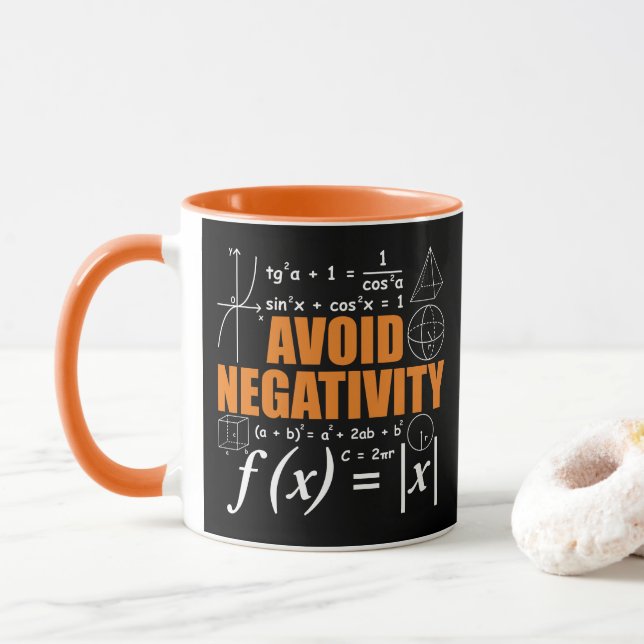 Mug Évitez la négativité drôle maths mathématicien pro (Avec donut)
