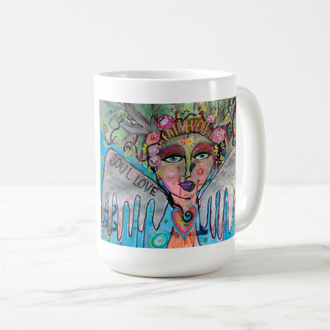 Mug Évolution Créative Ange Soulart Œuvre Originale  (Devant droit)