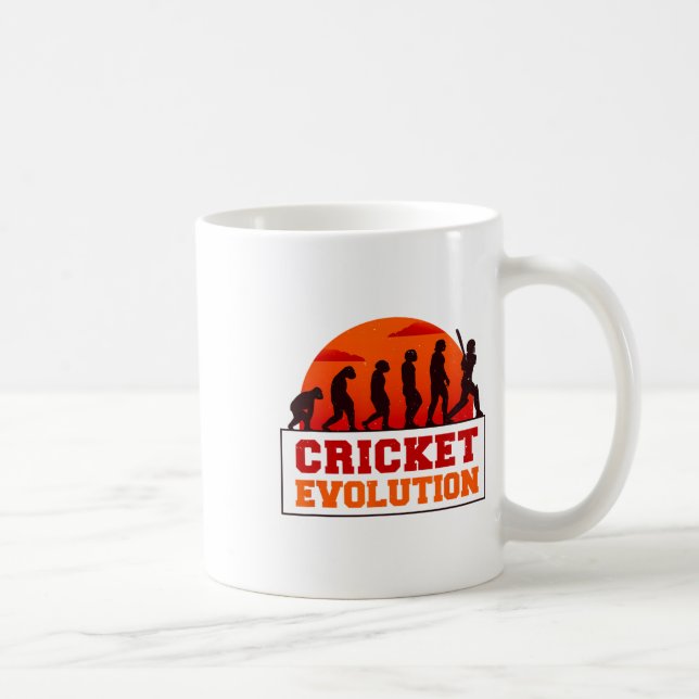 Mug Évolution Cricket Drôle Sport Fan Cricketeur Roman (Droite)