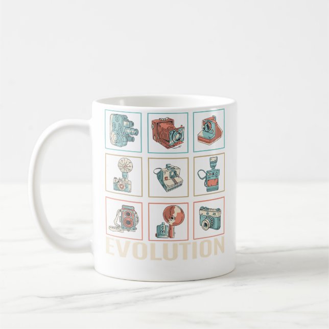 Mug Évolution drôle des appareils photo - Photographie (Gauche)