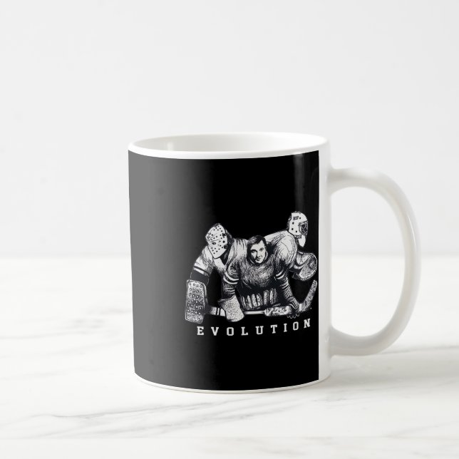 Mug Évolution du gardien de hockey sans masque Masque  (Droite)