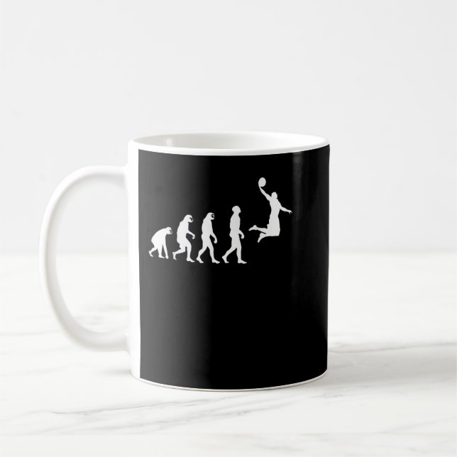 Mug Évolution du singe Ape au jeu de basket-ball humai (Gauche)