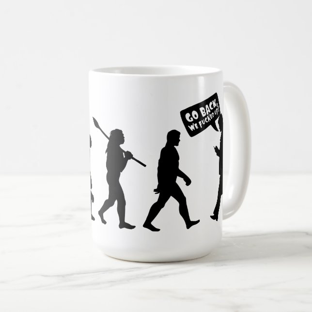Mug Évolution Ironie Silhouette (Devant droit)