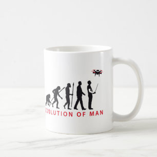 Mug evolution of man controlling drone