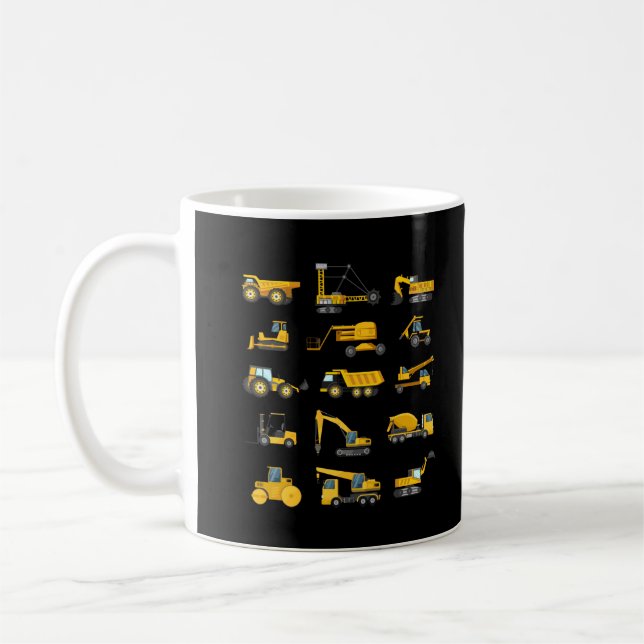 Mug Excavator Trucks Boys Construction Vehicles (Gauche)