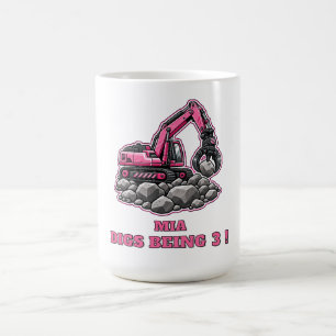 Mug Excavatrice Rose Personnalisée