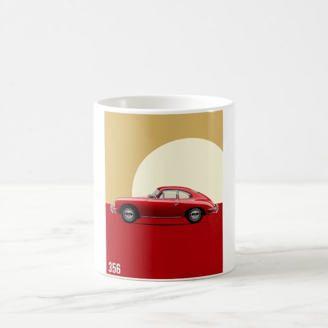 Mug EXCELLENCE vintage - 356 CAR POSTER rouge (Centre)