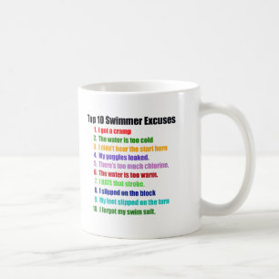 Mug Excuses de nageurs de Top Ten