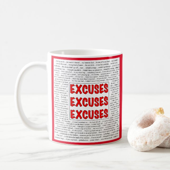 Mug Excuses Excuses Excuses (Avec donut)