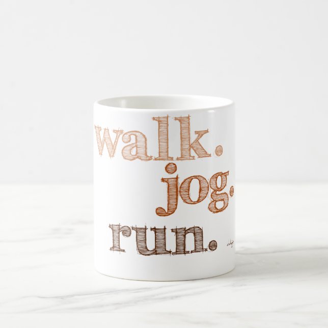Mug EXÉCUTION Brown DU JOG DE MARCHE (police OMBRÉE) (Centre)