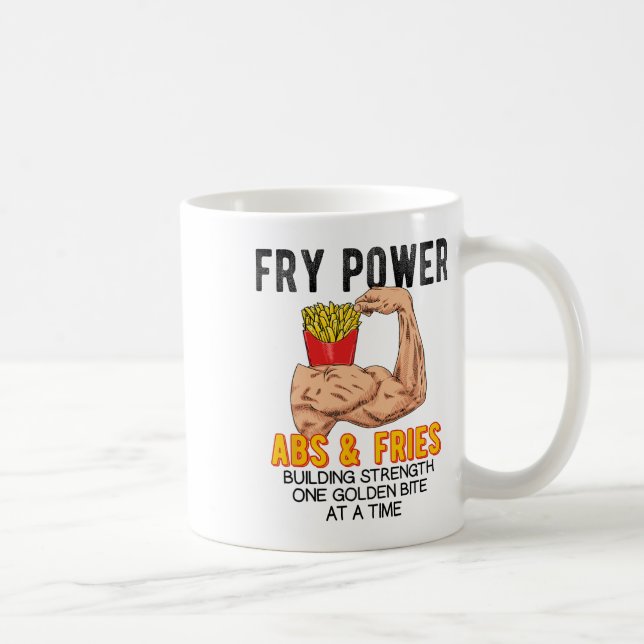 Mug Exercice abdominal drôle Frites françaises Constru (Droite)