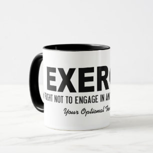 Mug Exercice amusant taches de texte personnalisées