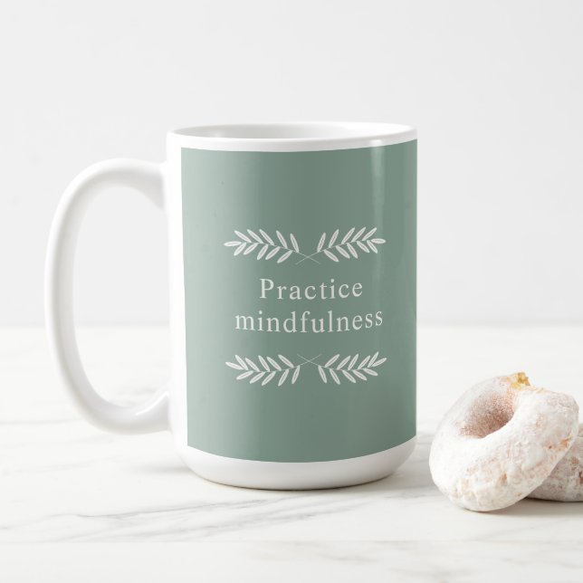 Mug Exercice Mindfulness Branches vertes (Avec donut)