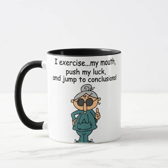 Mug Exercice, poussée, humour de saut (Gauche)