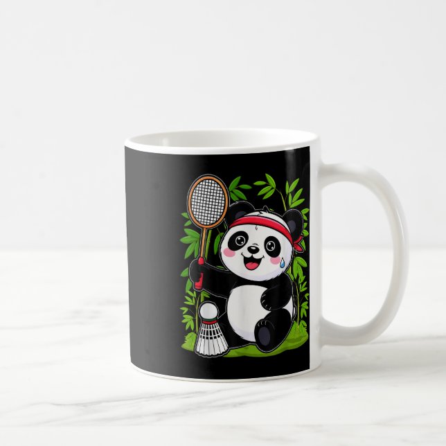 Mug Exhausted Badminton Panda - Funny Cute Shuttle Ani (Droite)
