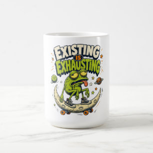 Mug Exister est épuisant – Drôle de Grenouille sur la