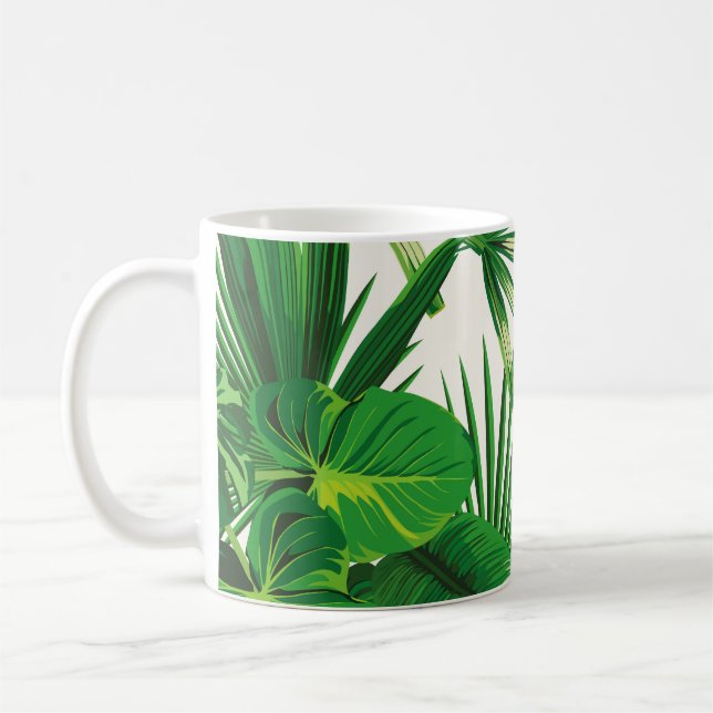 Mug Exotic tropical natural green leaves composition o (Gauche)