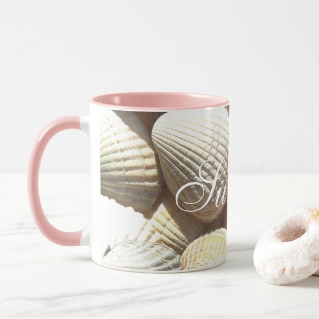 Mug Exotic Tropical Sea Shell Summer Beach Photographi (Avec donut)