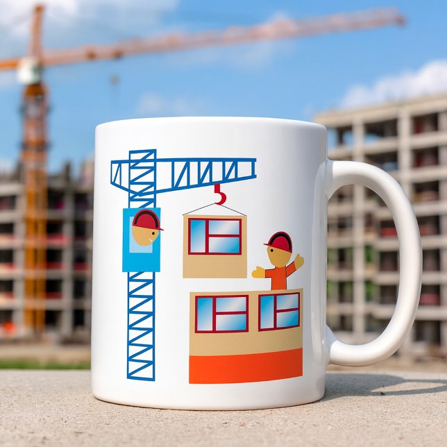 Mug Exploitant De Grue Et Travailleur De Construction (Créateur téléchargé)