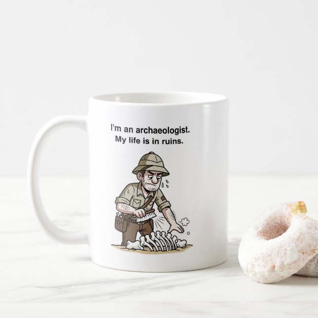 Mug Explorateur Archéologue Esprit – Découverte Ancien (Avec donut)