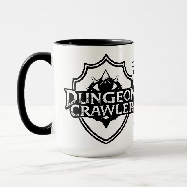 Mug Explorateur de Donjon Personnalisé Blanc et Noir (Gauche)