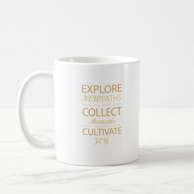 Mug Explorer de nouveaux chemins Citation esthétique d (Gauche)