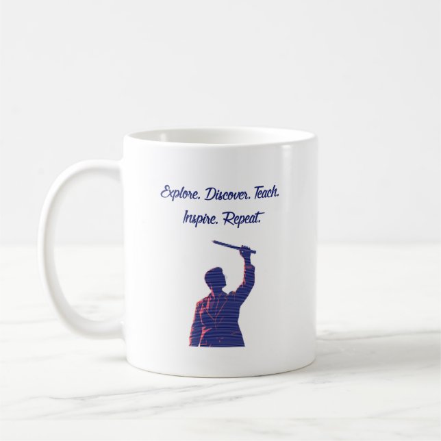 Mug Explorer Découvrir Enseigner Inspirer Répéter Scie (Gauche)