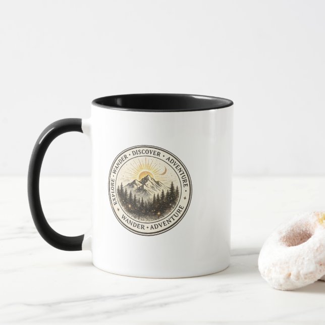 Mug Explorez Errer Découvrez l'Aventure de Montagne  (Avec donut)