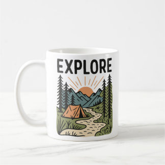 Mug Explorez l'aventure de plein air Camping Randonnée