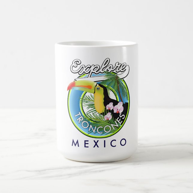 Mug Explorez le logo rétro de Troncones Mexique (Centre)
