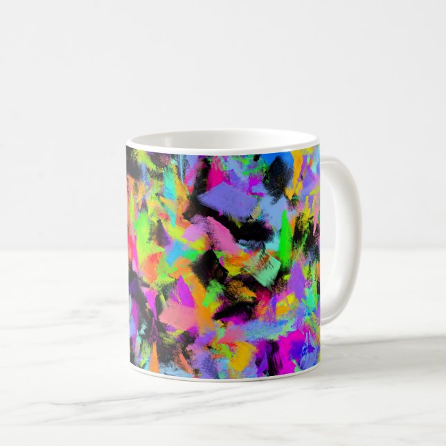 Mug Explosion Abstraite de couleur de peinture aléatoi (Devant droit)