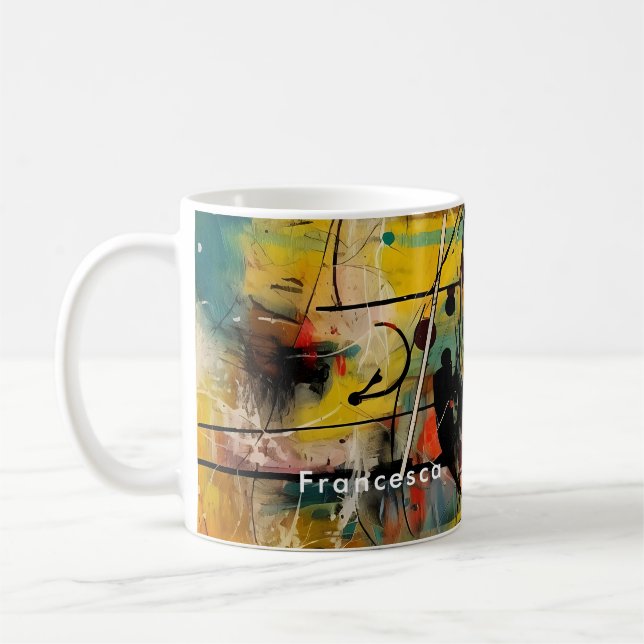 Mug Explosion Abstraite de couleurs vives et dynamique (Gauche)