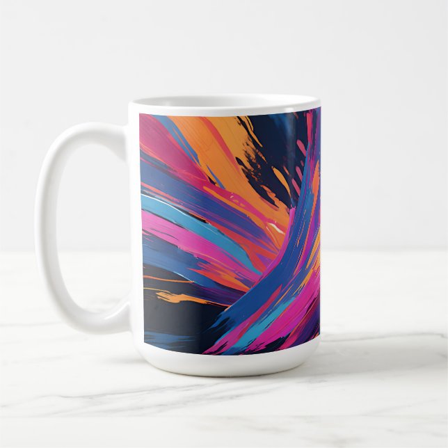 Mug Explosion de couleur aux coups de pinceau abstrait (Gauche)