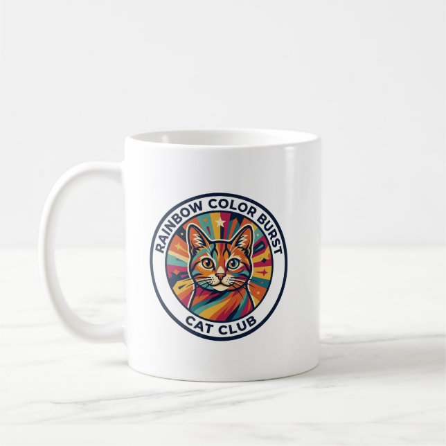 Mug Explosion de couleurs arc-en-ciel Chat Chaton mign (Gauche)